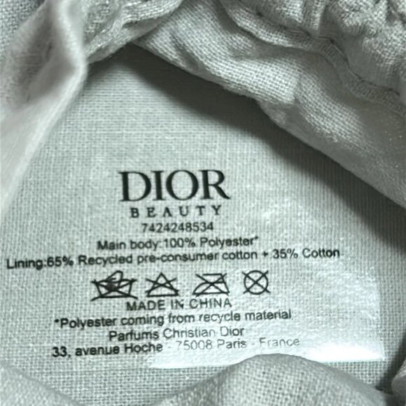 DIOR/ChristianDior - Light Blue Beige Multi Cotton Accessory Case 127-053125 - Picture 5 of 7